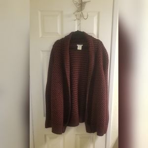Black and Red Oversized Cardigan